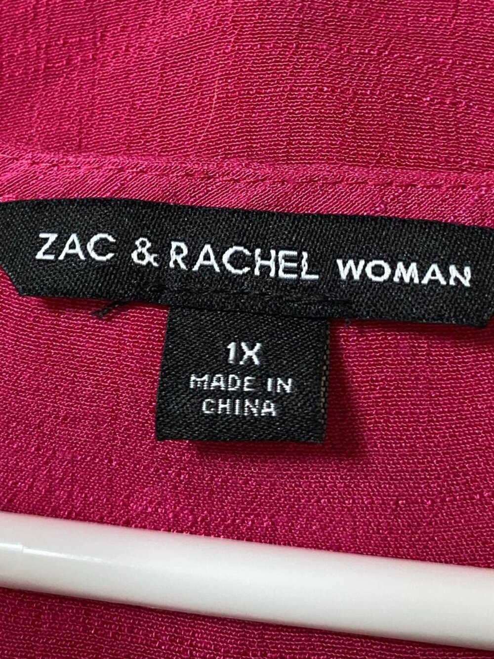 Zac & Rachel, woman, long puff sleeve, pink, Boho blouse, size 1X - Picture 9 of 11